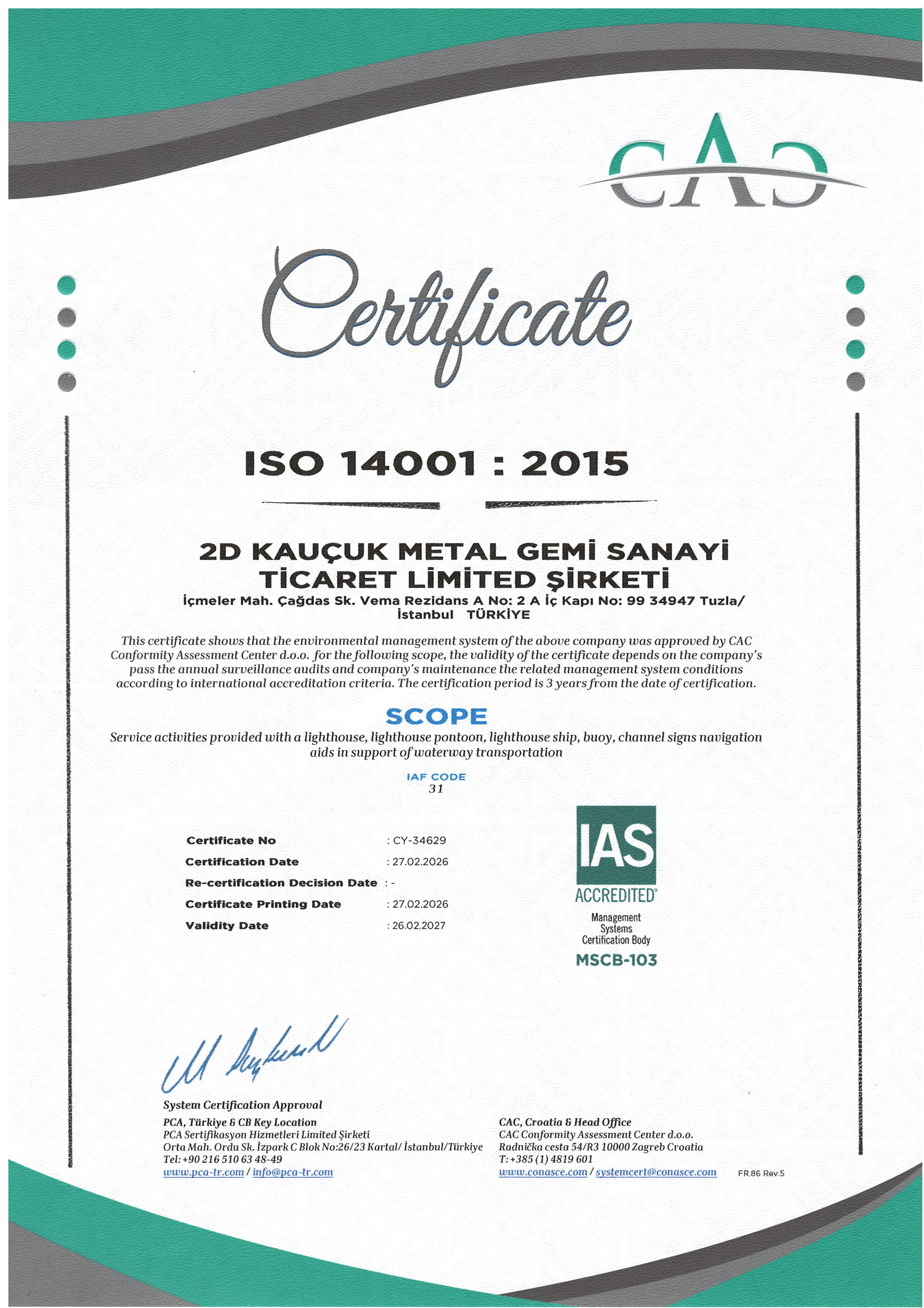 ISO 14001 : 2015